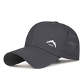 Dark grey quick-dry baseball cap with laser-cut side vents and sport mountain logo - Adjustable / Dark Gray