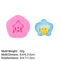 Pink orchid flower silicone mold and blue resin finish with precise measurements - Orchid Style 3# (15-1128) / Pink