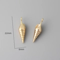 Set of 18k gold plated conch shell pendants for DIY jewelry making 22mm size - 6# 18K Gold Plated