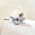 Orecchino a perno a fiocco argento con strass blu e chiusura a vite sicura - A501-3# Blu (Singolo)