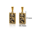 Detail view of Magician Tarot card earrings with gold finish and rhinestone accents - The Magician / Black Magician-Style B