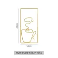 Minimalist gold metal wire coffee cup wall art decoration measuring 24cm by 12cm - Style B / Gold