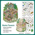 3D scenic PET stickers and background card set for DIY crafts in Ruined Bistro theme - Ruin Bistro (Series 35)