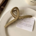 Matte khaki large hair claw clip with elegant twist design for thick hair styling - Matte Khaki-13cm