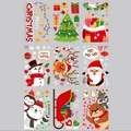 Christmas static window stickers featuring Santa, snowman, and reindeer decals - 60cm*90cm
