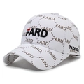 Casquette blanche avec broderie FARD et motif alphabet imprimé intégral - Réglable / Blanc