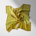 Van Gogh sunflower oil painting silk scarf with yellow floral pattern on white background - 53cm / Sunflowers - Van Gogh