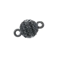 Macro shot of gunblack spherical magnetic connector with black zircon pavé settings - 6mm Gun Black Black Zirconia