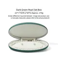 Dark green leather jewelry set box for pearl necklace and earrings, size 22x11x4cm - Dark Green