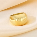 Polished 18k gold plated chunky dome ring in stainless steel with a mirror finish - US 6 / 16mm Wide Dome Mirror Polished Style (KR35153-K) / Gold