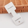 White H-type folding accessory card for hair clips and jewelry display with hanging hole - Accessory Card