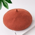 Classico basco in feltro di lana rosso ruggine per bambini con stile autunnale caldo - Taglia unica / Caramello