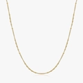 Golden titanium steel beaded chain necklace with delicate small beads for layering - Bead Chain