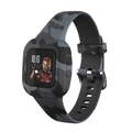 Silikonarmband für Garmin Fit JR3 mit schwarz-grauem Camouflage-Muster für Kinder - Camo Grau