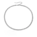 Polished silver stainless steel Cuban link necklace with lobster clasp and extension chain - Large Width Standard Length / Steel