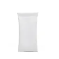 Minimalist white faux leather glasses pouch with premium textured finish and top stitching - White