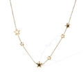 Elegant 18K gold-plated stainless steel necklace with solid and hollow star pendants - Star Pendant (24762) / Gold