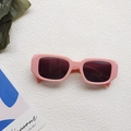 Pink rectangular kids sunglasses with UV400 protection and matte finish frames - Pink