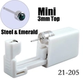 Disposable ear piercing gun with 3mm emerald green surgical steel stud - 3mm Steel & Emerald
