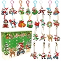 Christmas DIY diamond painting keychain set with 24-piece advent calendar gift box - Christmas Advent Calendar Diamond Keychain Blind Box 24pcs/Box