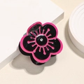 Pink and black acetate flower hair claw clip with central sparkling crystal detail - Black