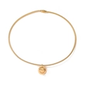 Collana a catena serpente dorata con pendente rotondo minimalista e finitura lucida - Catena a Serpente con Pendente Tondo Dorato (24615)