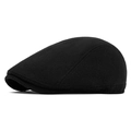 Béret noir classique en laine avec texture tricotée détaillée et doublure chaude - Style Doublé de Polaire Chaude / Noir