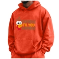 Felpa arancione in pile con grafica di tacchino e scritta Gobble Til You Wobble - S / Arancione (Gobble)