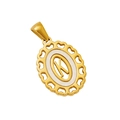 Pendentif lettre K en acier inoxydable plaqué or 18k avec insert blanc et bordure cœur - Lettre K (Pendentif Seul)
