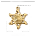 Detailweergave van de 25mm gouden edelstalen hanger met afmetingen en gewichtsinfo - Hexagram Oog (YE516)