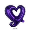 Single 18-inch heart-shaped foil balloon in glossy purple finish for romantic events - 18 Inch Purple Hook Heart