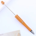 DIY beaded ballpoint pen with pumpkin yellow gradient finish and silver metallic nib - Khaki Orange