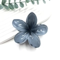 Translucent grey-blue Plumeria flower hair claw clip with glossy resin finish - Starry Sky Grey [8cm Large]