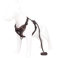 Adjustable brown mesh pet harness and leash set with reflective strips for dogs and cats - S / Coffee