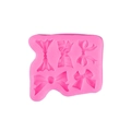 Rosa Silikonform mit fünf verschiedenen Schleifendesigns für DIY Ton- und Harzhandwerk - Nr. 4 (15-213) / Rosa