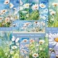 6x6 inch watercolor scrapbooking paper pack with daisy and butterfly designs - 22002a 24 Sheets
