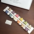 Set of 12 mini matte hair claws in Morandi colors on white display card - Set-14 / Random Color