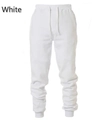 Men's white joggers with drawstring waist and ribbed cuffs for a casual athletic look - 2XL / White