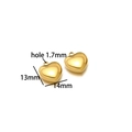 18K gold plated stainless steel heart pendant charm for DIY jewelry making 13mm - Gold Heart 14