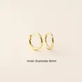 Minimalistische goldene S925 Sterlingsilber Creolen 8mm mit poliertem Finish - 925er Silber / 8mm Gold