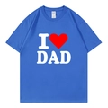 Royal blue oversized I love Dad print t-shirt in premium combed cotton texture - XS / Royal Blue (I Love Dad)