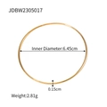 Slim gold stainless steel bangle 6.45cm diameter with 0.15cm thin band minimalist style - Gold Simple Circle Style (JDBW2305017)