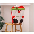Funda de silla de Papá Noel con diseño Welcome para decoración navideña de comedor - Papá Noel