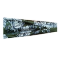 Green and white floral print sports headband in smooth satin finish for yoga and gym - 28# Green White Ditsy