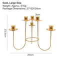 Golden 5-arm metal candelabra candle holder for Nordic dinner table decoration - Large (5-Arm) / Gold