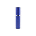 Matte blue 5ml glass perfume spray bottle with metallic silver ring accent - Bright Blue