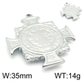 Religieuze Sint-Benedictus hanger van roestvrij staal met 35 mm breedte en 14 g gewicht - 39*35mm / Staalkleur