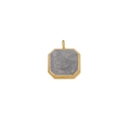 Octagon stainless steel pendant with gold frame and grey marble texture stone - 10mm / Gold-Black