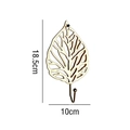 Golden leaf-shaped metal wall hook with hollow vein texture, 18.5cm by 10cm size - Gold B (Hollow Leaf)