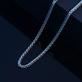 Gepolijste zilveren tarweketting van titaniumstaal voor heren met hoogglanzende afwerking - Drakenbotketting / 3mm Dikte 60cm Lengte